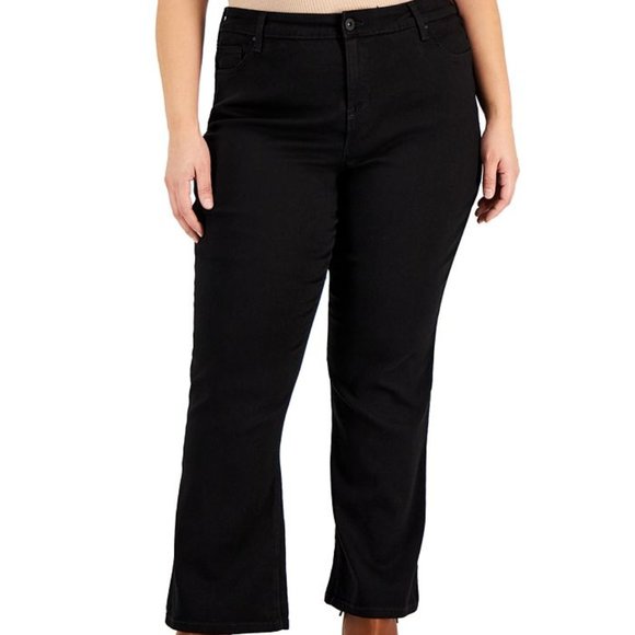 NWOT Plus Size Style & Co Boot Leg Denim Jeans in Black Rinse-  Size 24W - Picture 1 of 9